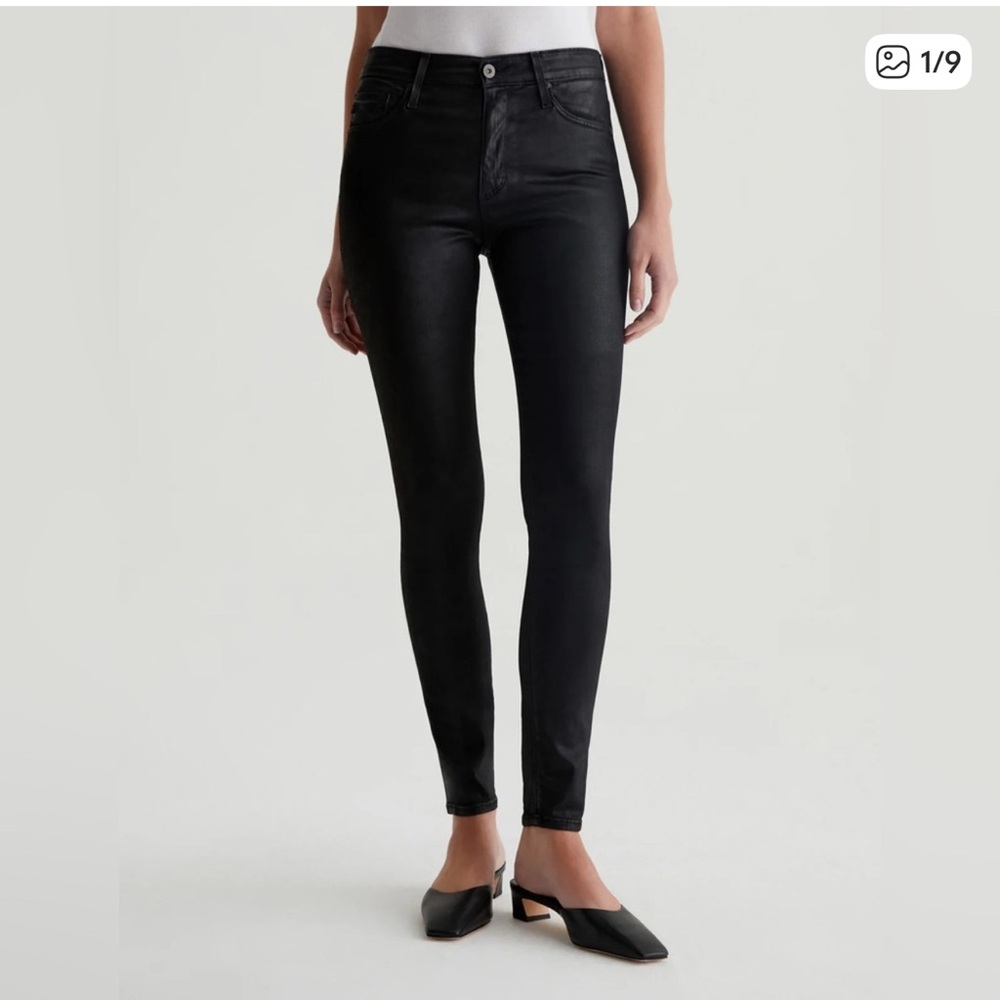 AG Adriano Goldschmied Women's Farrah High Rise Skinny Ankle leatherette coated